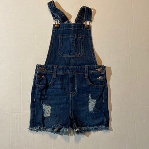 Girls jeans overall shorts